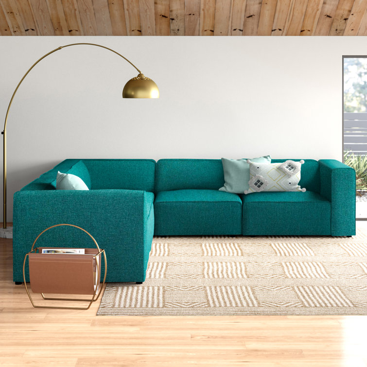 Mercury Row® Teagan 115" Wide Symmetrical Modular Corner Sectional & Reviews Wayfair